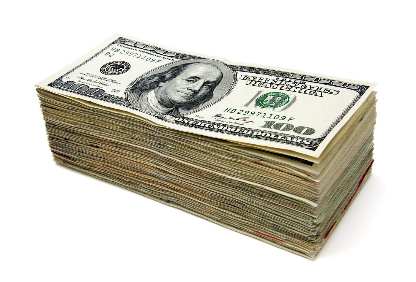 Cash paid in person for a load of scrap metal