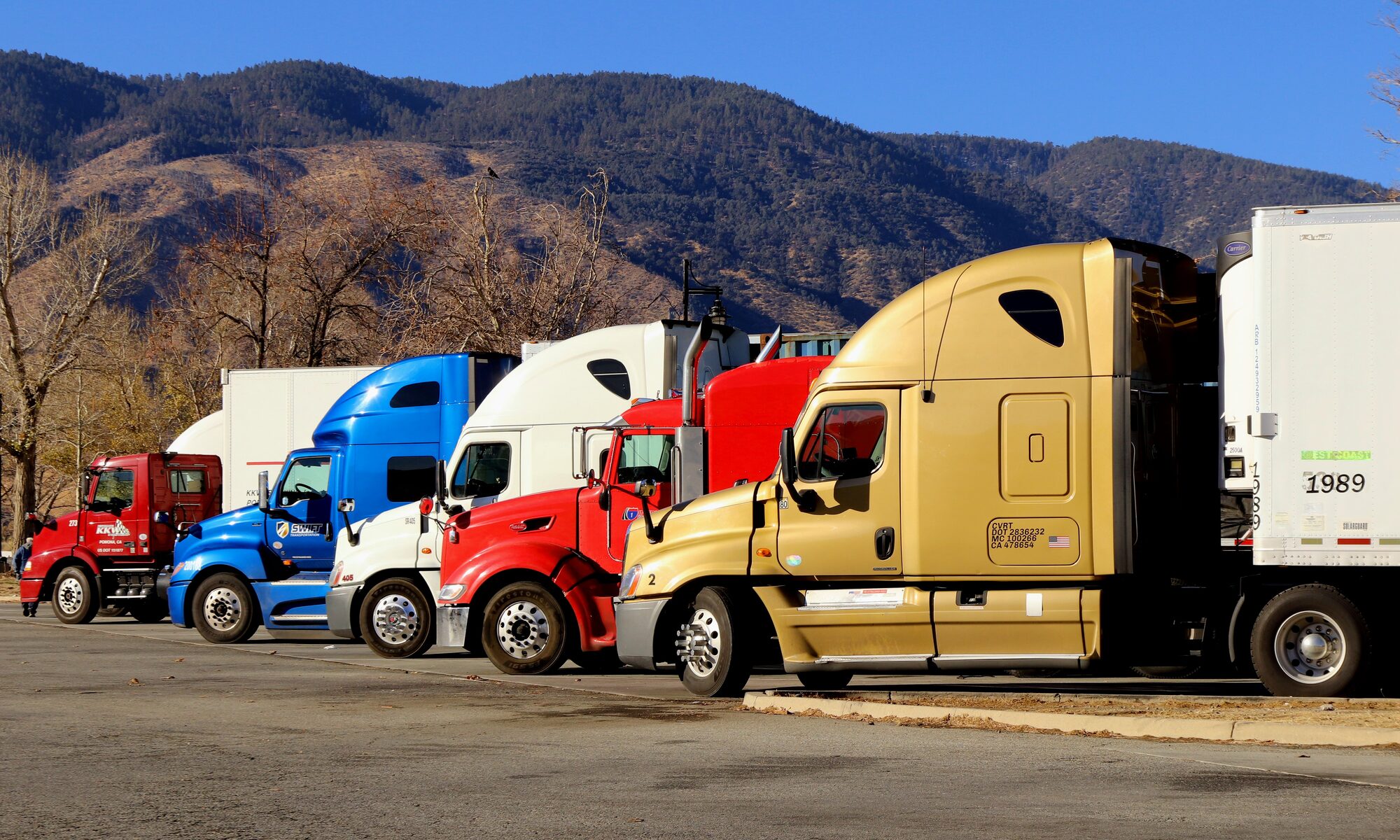 Tractors and trailers used to pick up scrap metal across the Southeast